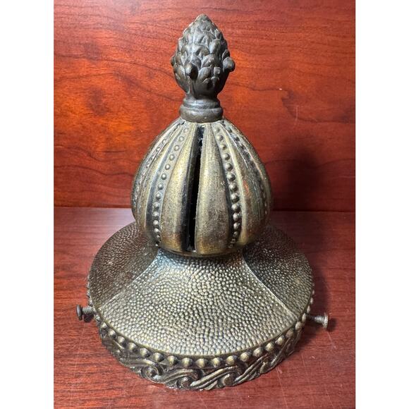 Antique Victorian Cast Bronze Light Fixture Shade Holder 4” Shade Fit Part Only - Picture 1 of 7
